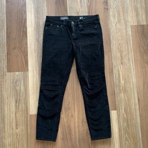 J.CREW toothpick ankle black velvet pants - size 27